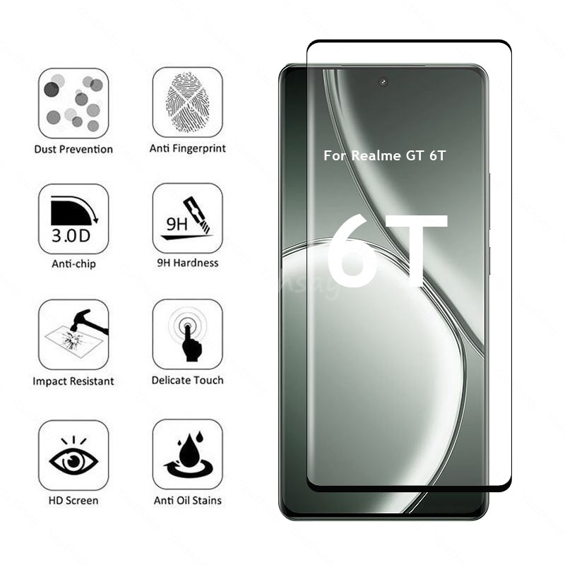 Para Realme GT 6T vidrio 3D Pr - Realme Gt 6 reseña y precio
